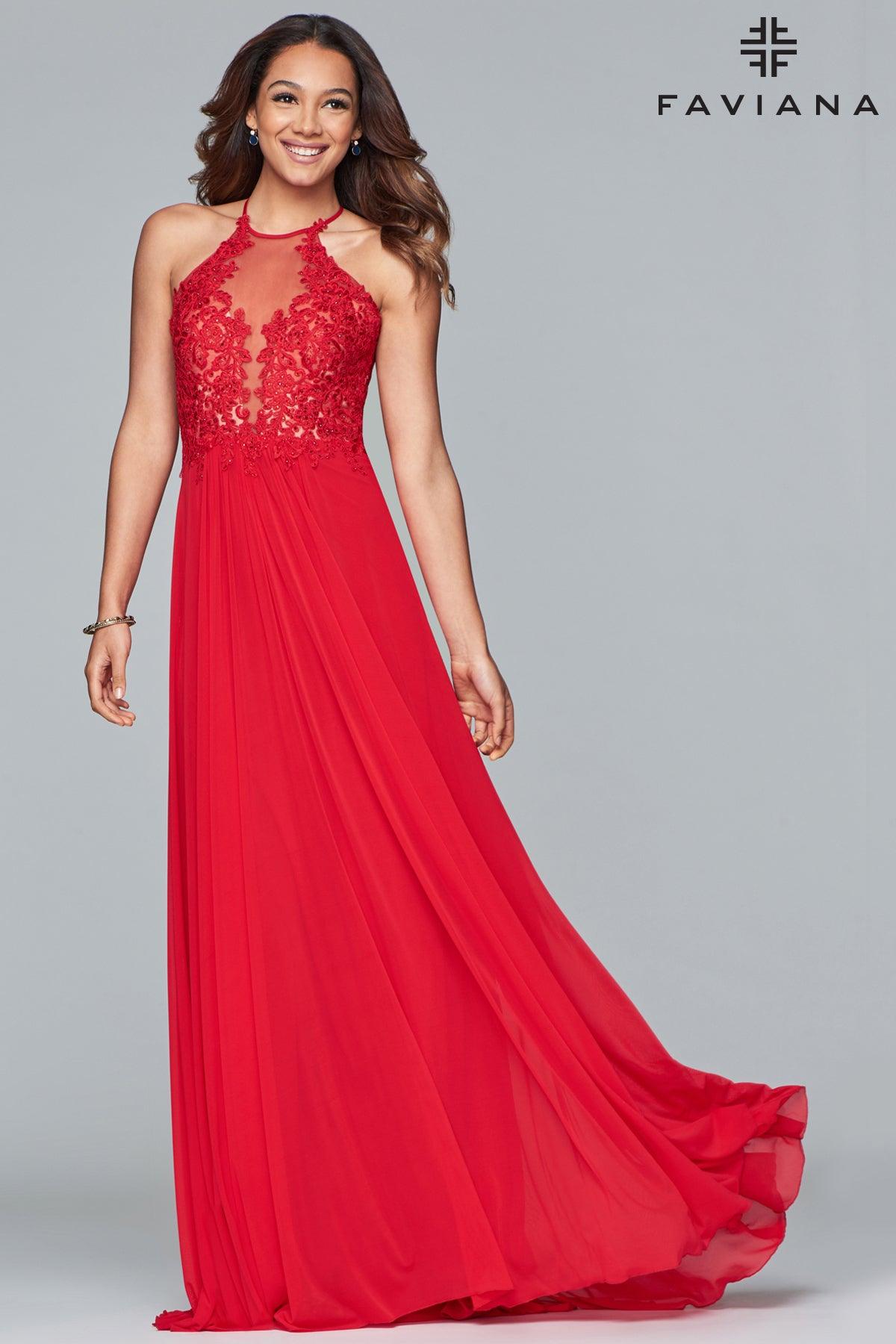 Faviana Long Formal Sleeveless Gown S10203 - The Dress Outlet