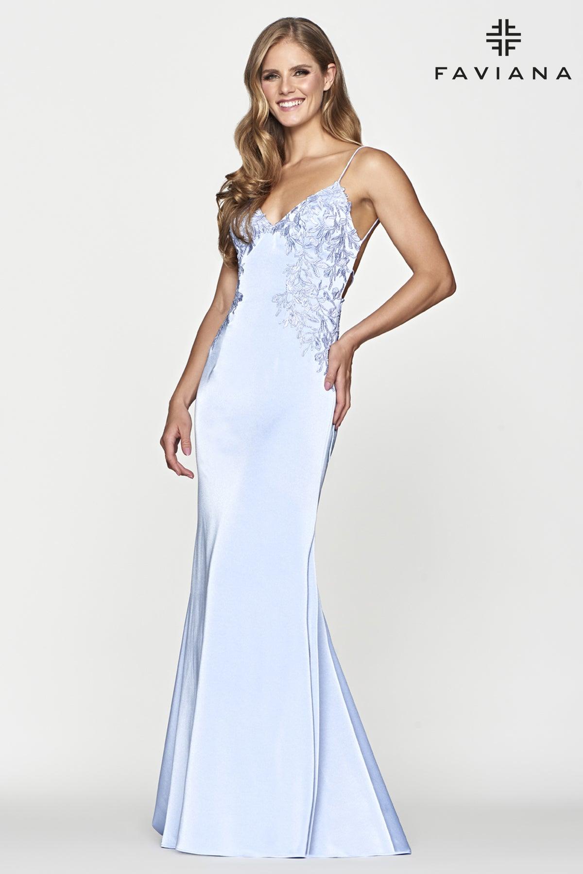 Faviana Long Prom Dress S10641 - The Dress Outlet
