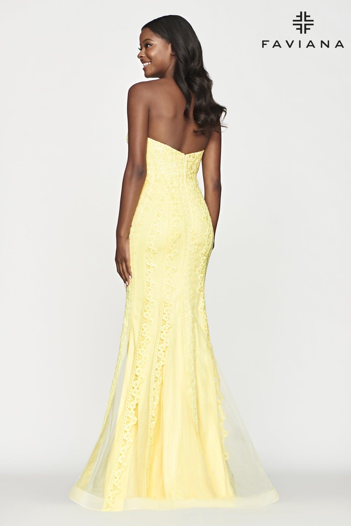 Faviana Long Strapless Prom Dress S10665 - The Dress Outlet
