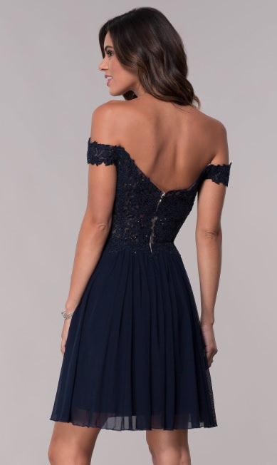 Faviana Off Shoulder Short Prom Dress 10155 - The Dress Outlet