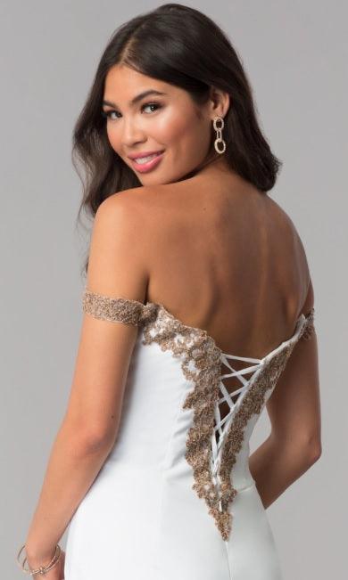 Faviana Off Shoulder Short Prom Dress S10152 - The Dress Outlet