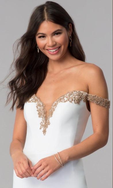Faviana Off Shoulder Short Prom Dress S10152 - The Dress Outlet
