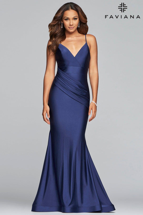 Faviana Spaghetti Strap Long Formal Gown S10212
