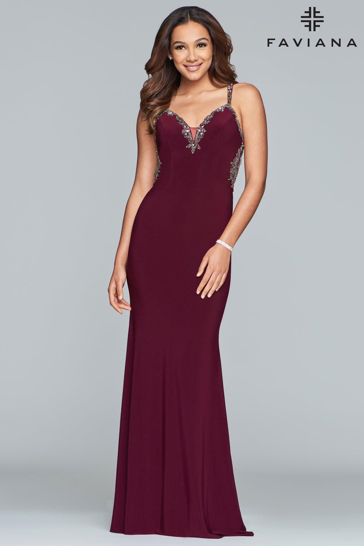 Faviana Two Piece Long Formal Gown S10107 - The Dress Outlet