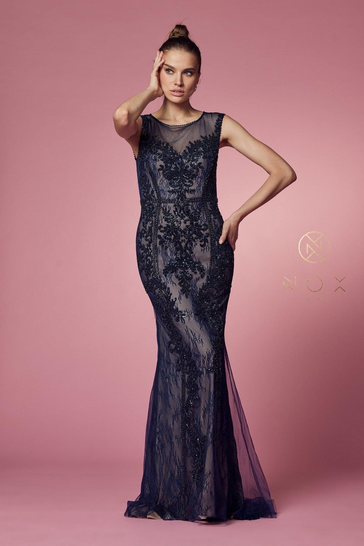 Fit and Flare Long Prom Dress