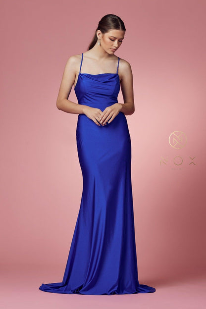 Fit and Flare Long Prom Dress - The Dress Outlet