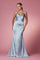 Fit and Flare Long Prom Dress Dusty Blue