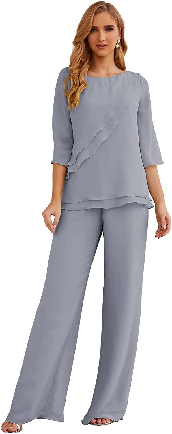 Formal 3/4 Sleeve Pantsuit Size 12 - The Dress Outlet