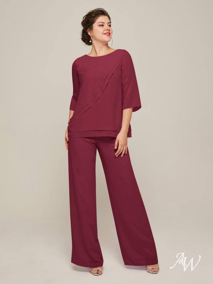 formal 3/4 Sleeve Pantsuit Size 18 - The Dress Outlet