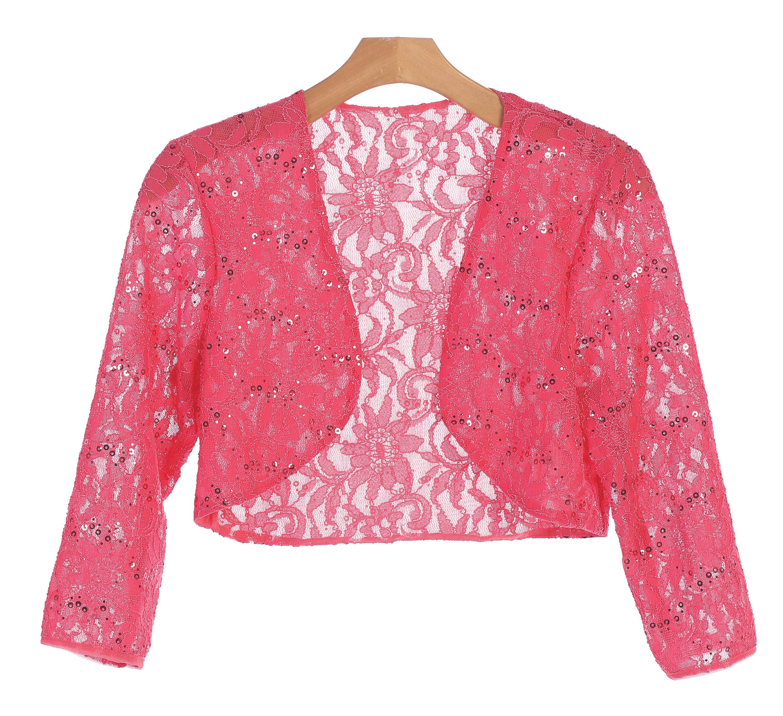 Formal Bolero Long Sleeve Lace Jacket - Blush / M Formal Bolero Long Sleeve Lace Jacket - Blush / M