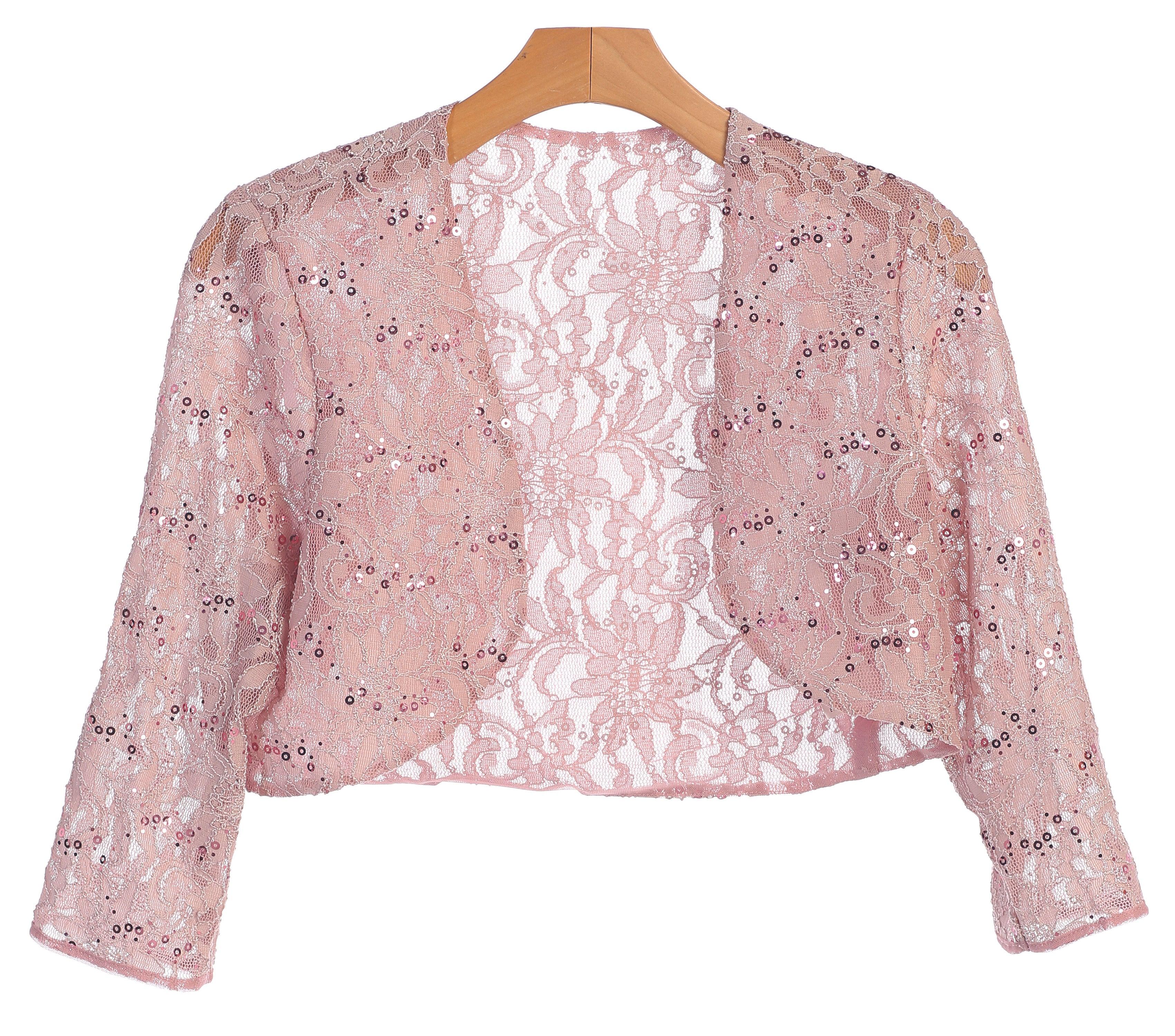 Formal Bolero Long Sleeve Lace Jacket - Blush / M Formal Bolero Long Sleeve Lace Jacket - Blush / M