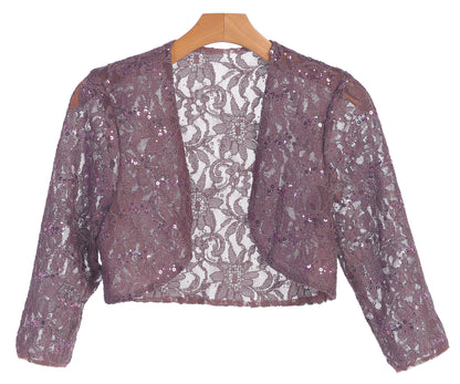 Formal Bolero Long Sleeve Lace Jacket - The Dress Outlet