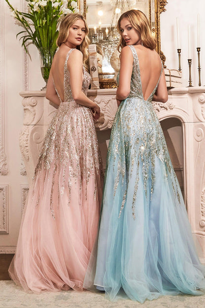 Formal Glitter Long Prom Gown Blushet