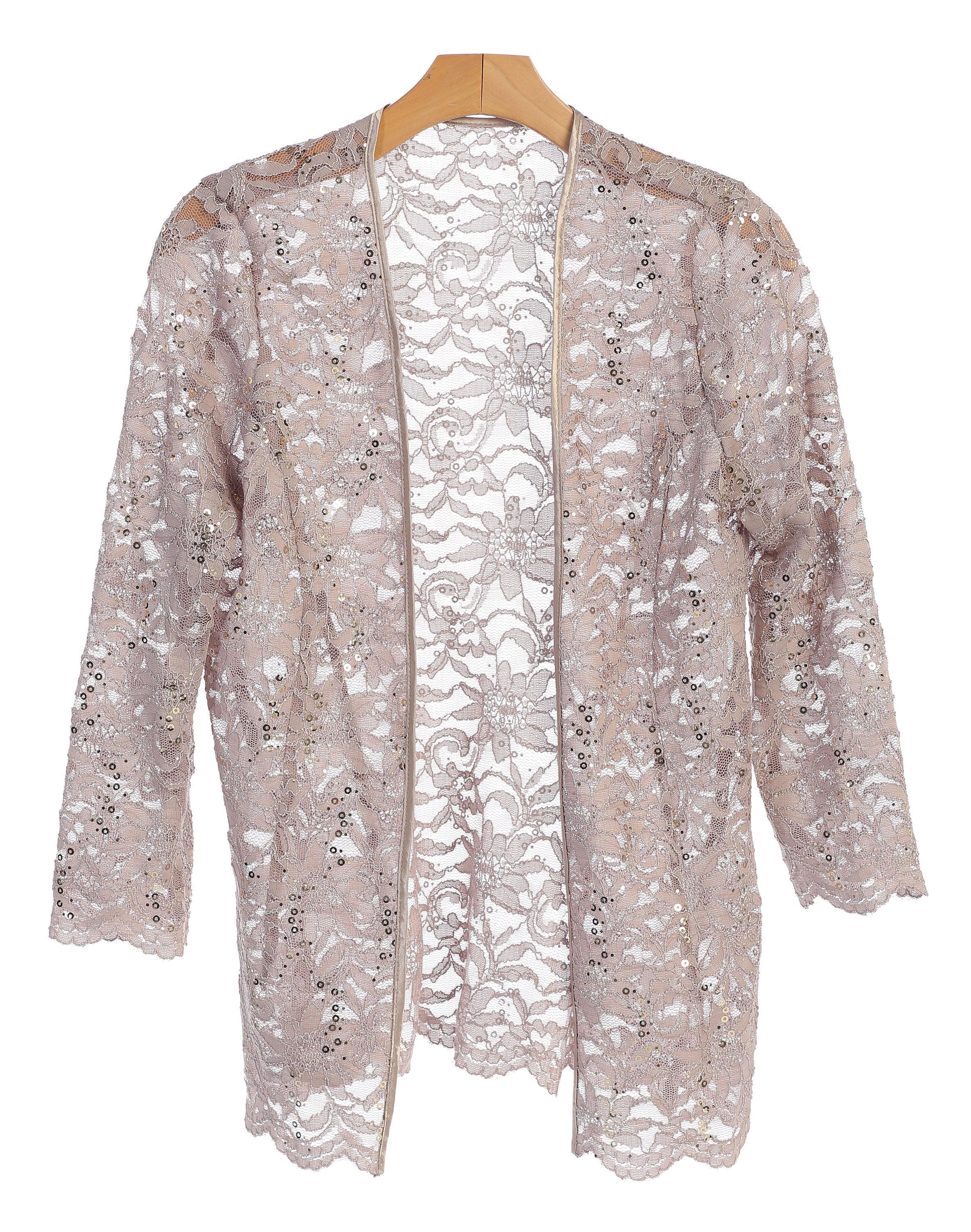 Formal Lace Scallop Edge Jacket - The Dress Outlet
