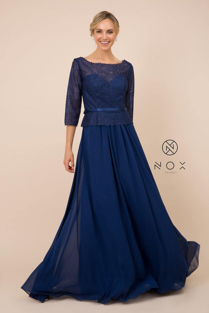Formal Long Dress Navy Blue - The Dress Outlet The Dress Outlet