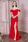 Fitted Long Off Shoulder Prom Dress Red