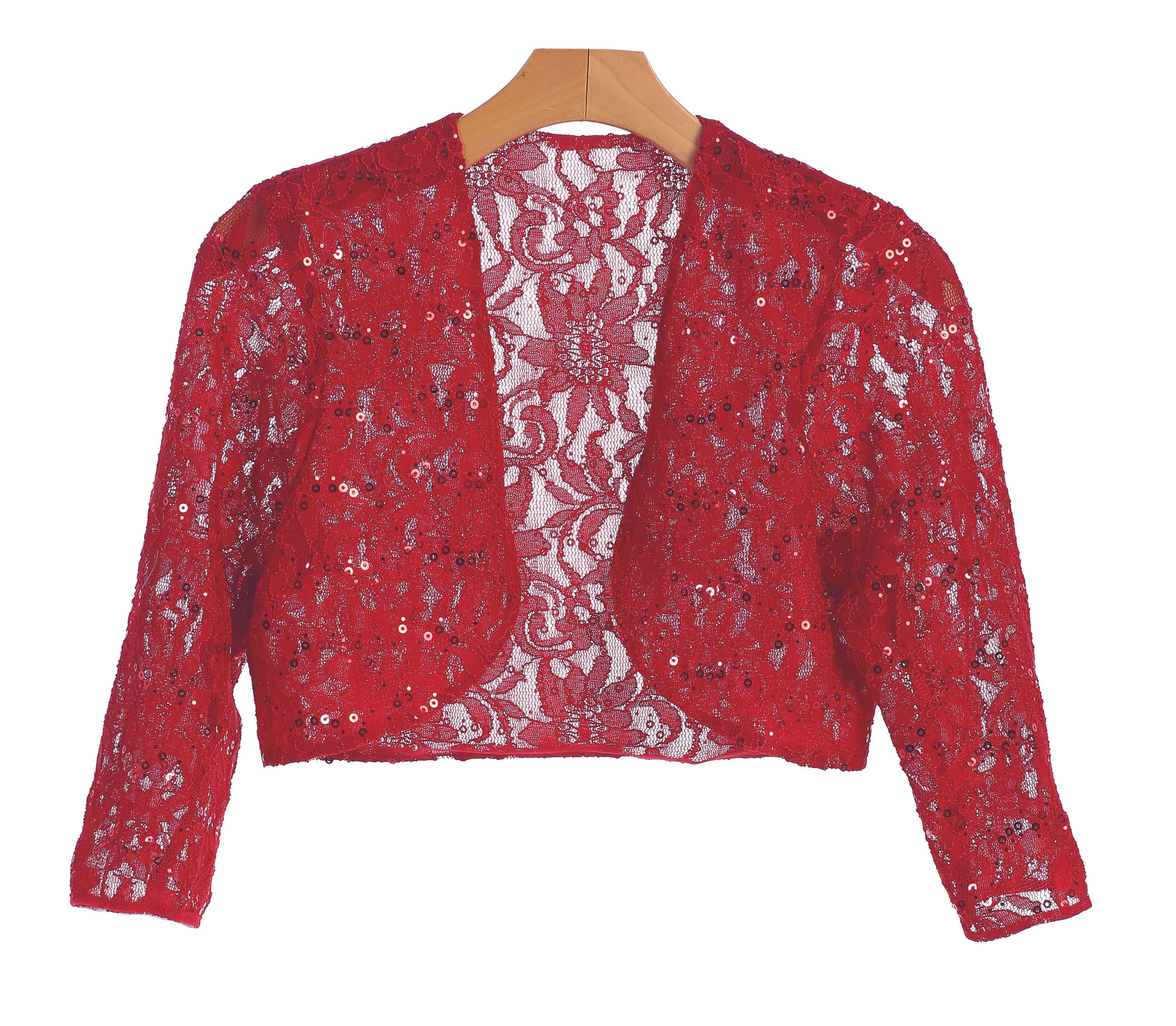 Formal Long Sleeve Lace Bolero Jacket - Royal / 2XL Formal Long Sleeve Lace Bolero Jacket - Royal / 2XL