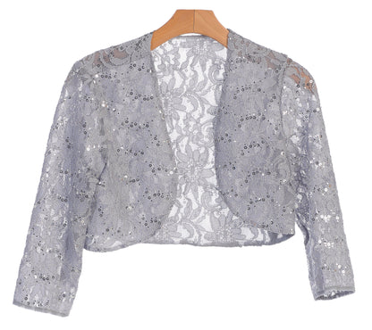 Formal Long Sleeve Lace Bolero Jacket - The Dress Outlet