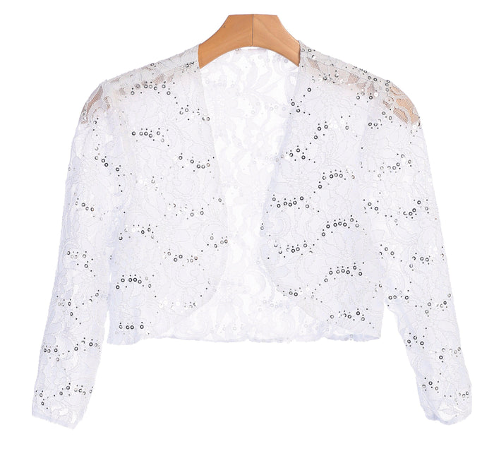 Formal Long Sleeve Lace Bolero Jacket - The Dress Outlet