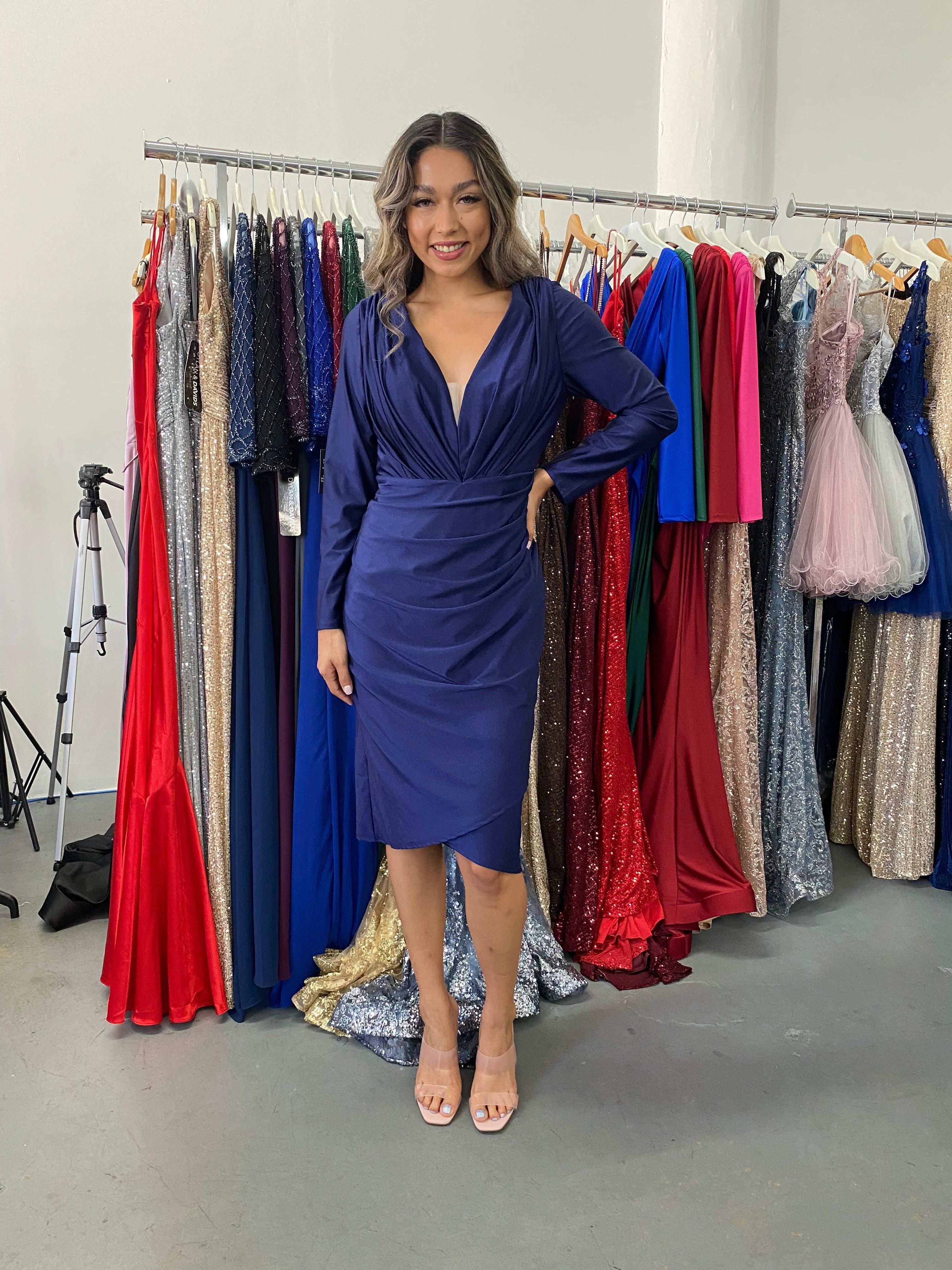 Formal Long Sleeve Short Dress Sale - The Dress Outlet