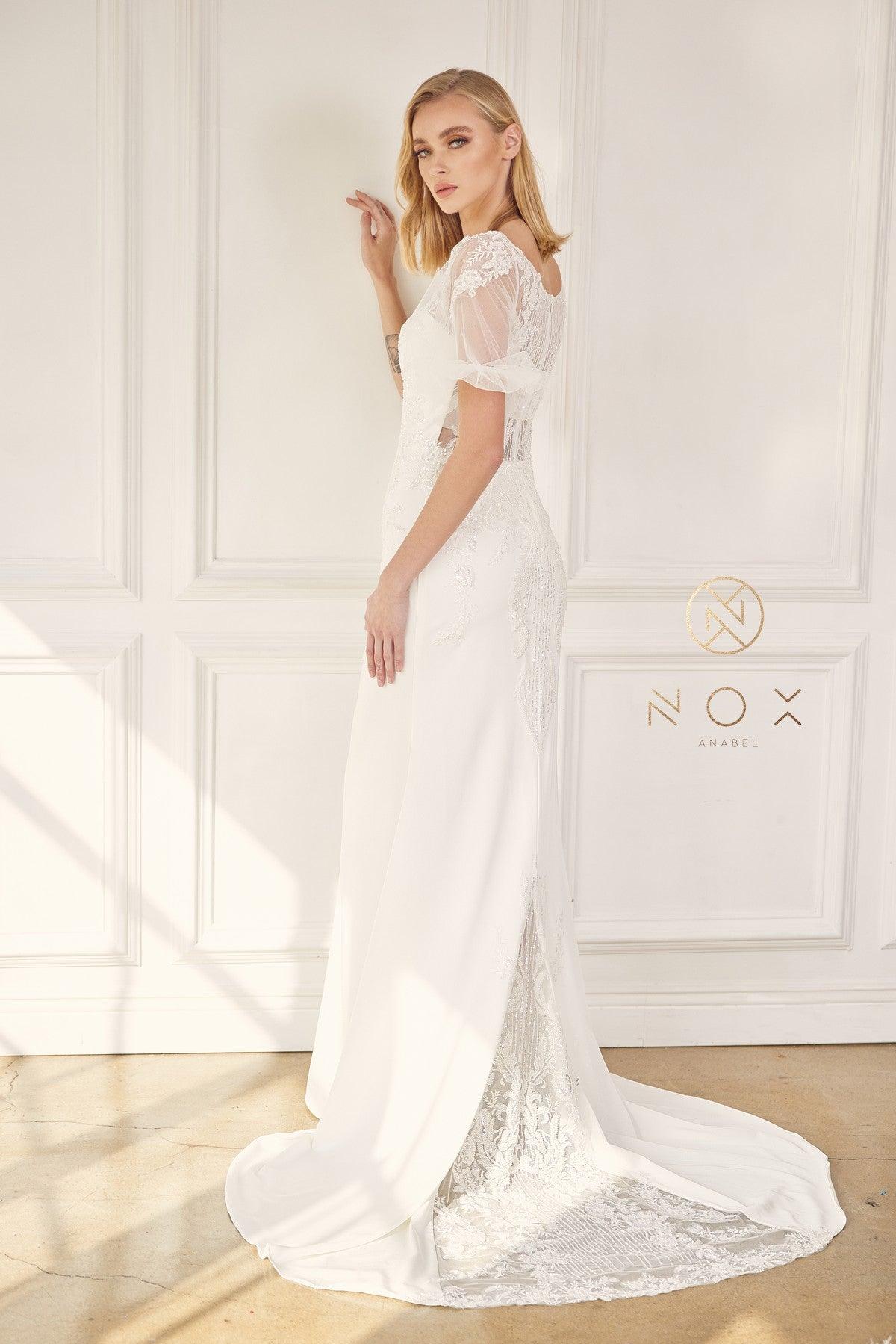 Fitted Long Wedding Gown - The Dress Outlet