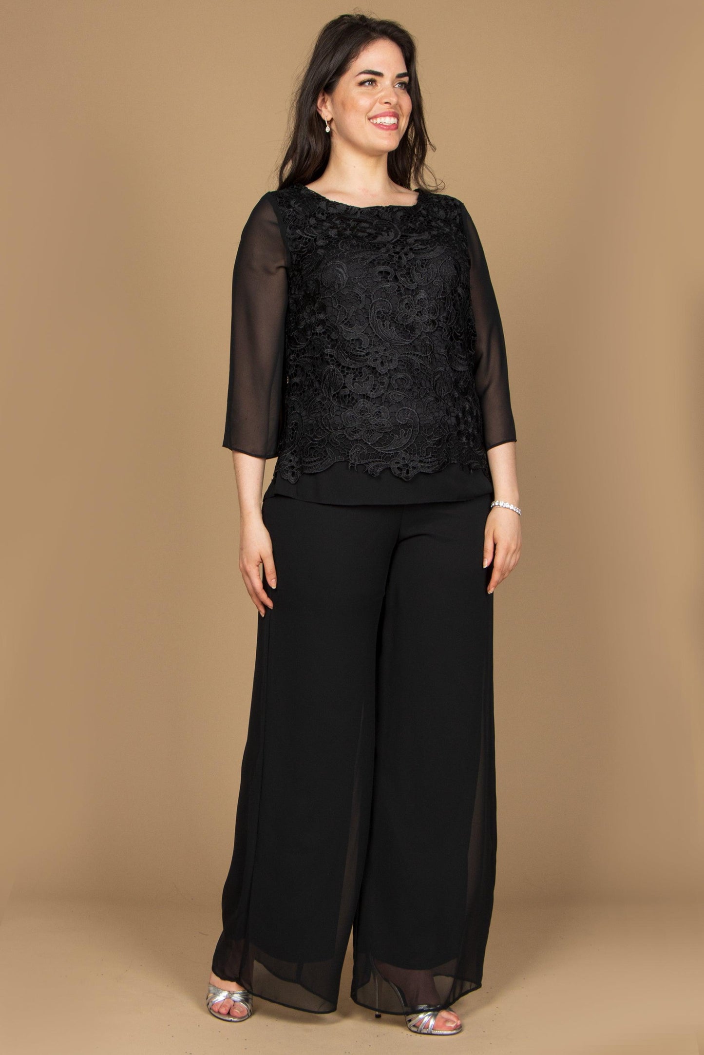 Formal Mother of the Bride Lace Pant Suit - The Dress Outlet