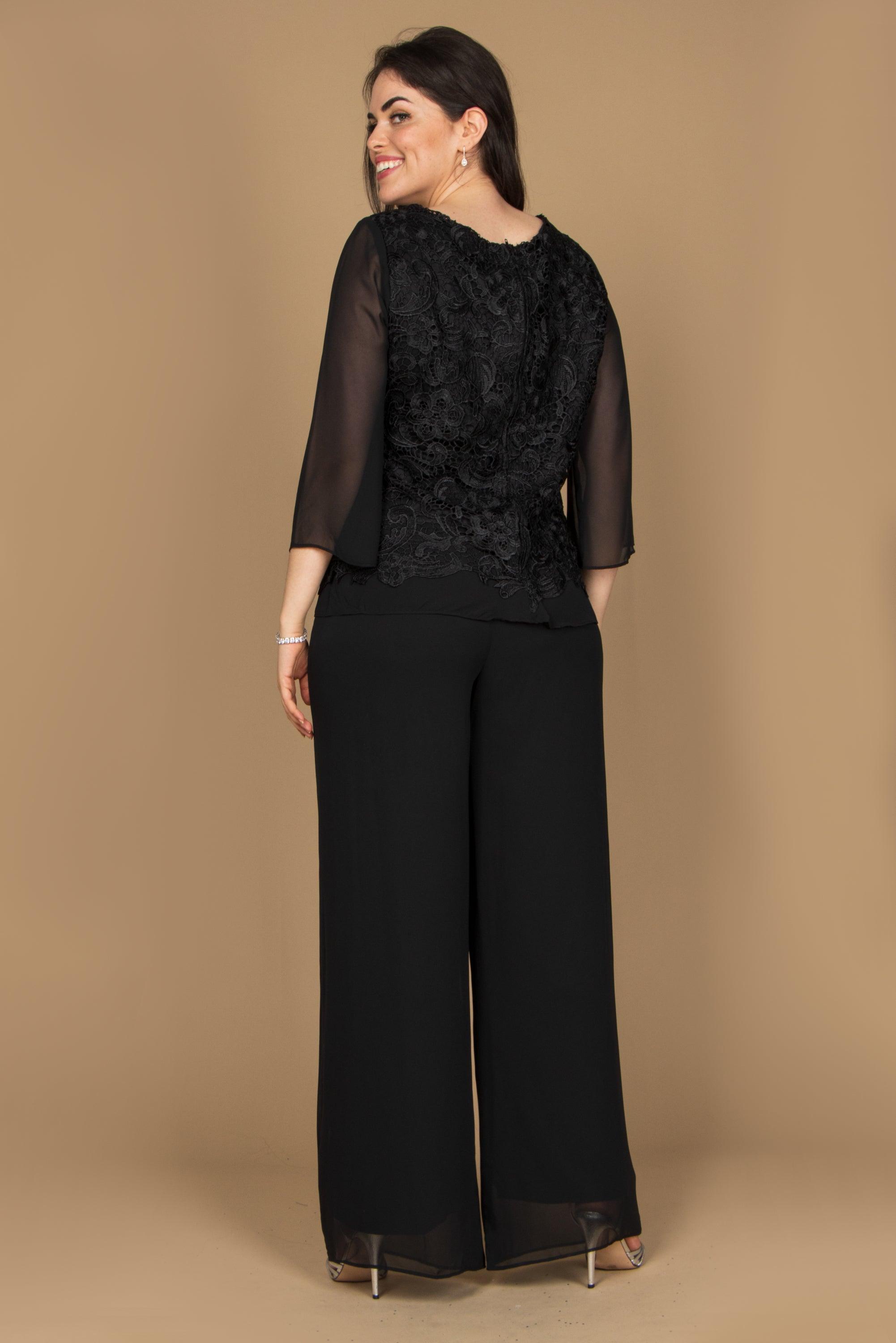 Formal Mother of the Bride Lace Pant Suit - The Dress Outlet