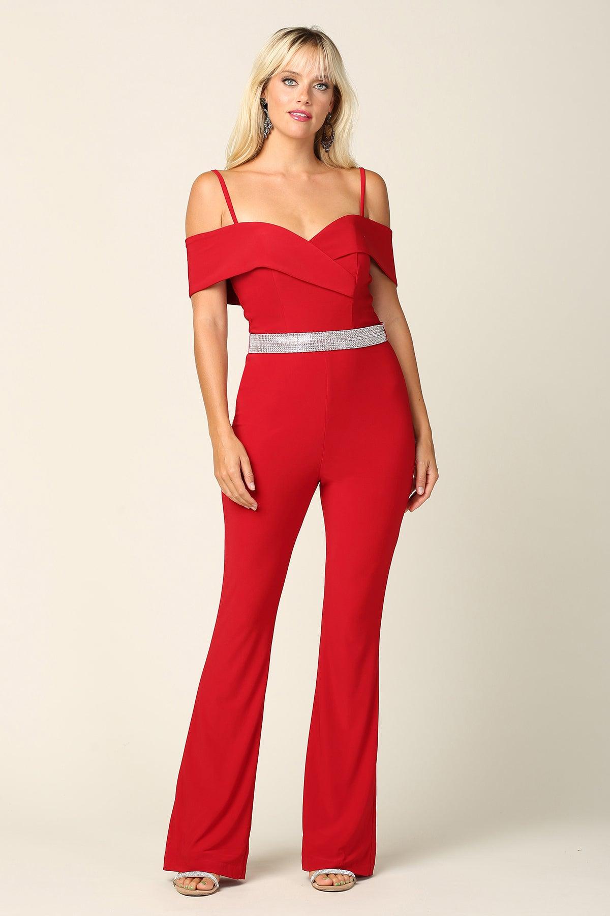 off shoulder jumpsuit dress New Burgundy Off-the-shoulder Women's Jumpsuit