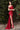 Fitted Satin Long Prom Dress Red