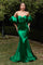 Fitted Strapless Long Prom Gown Emerald