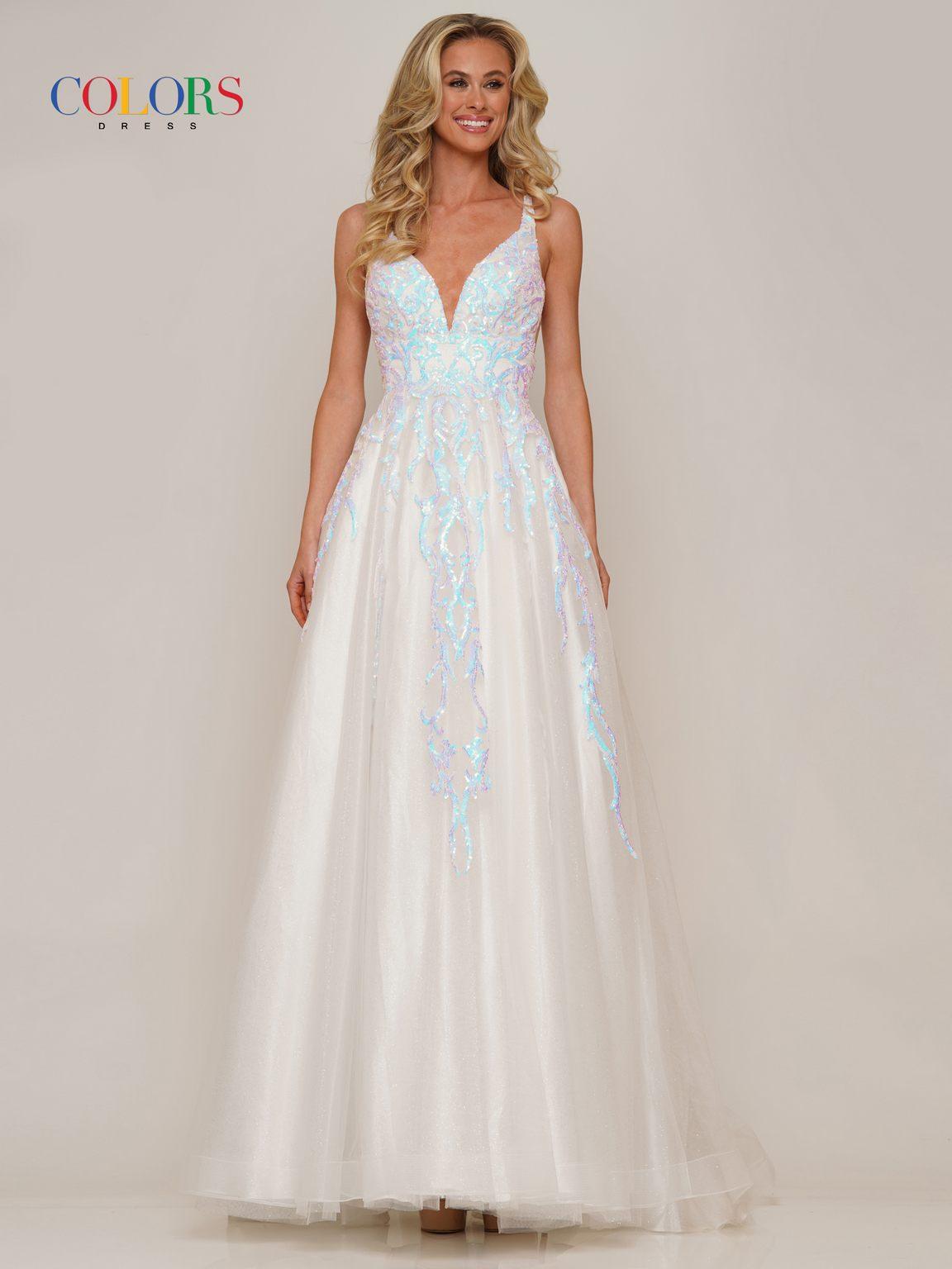 Colors G1103 Long Sleeveless Prom Ball Gown