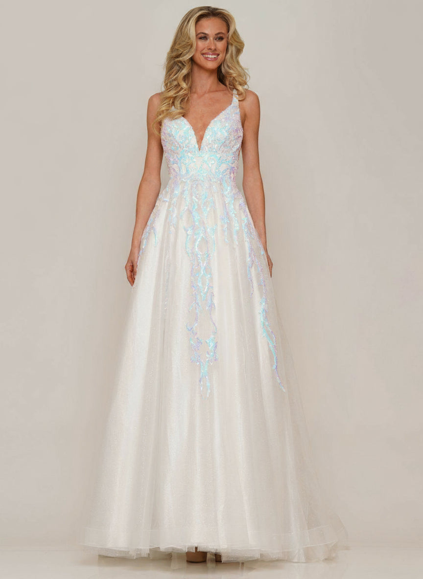 Prom Dresses Long Sleeveless Prom Ball Gown Off White
