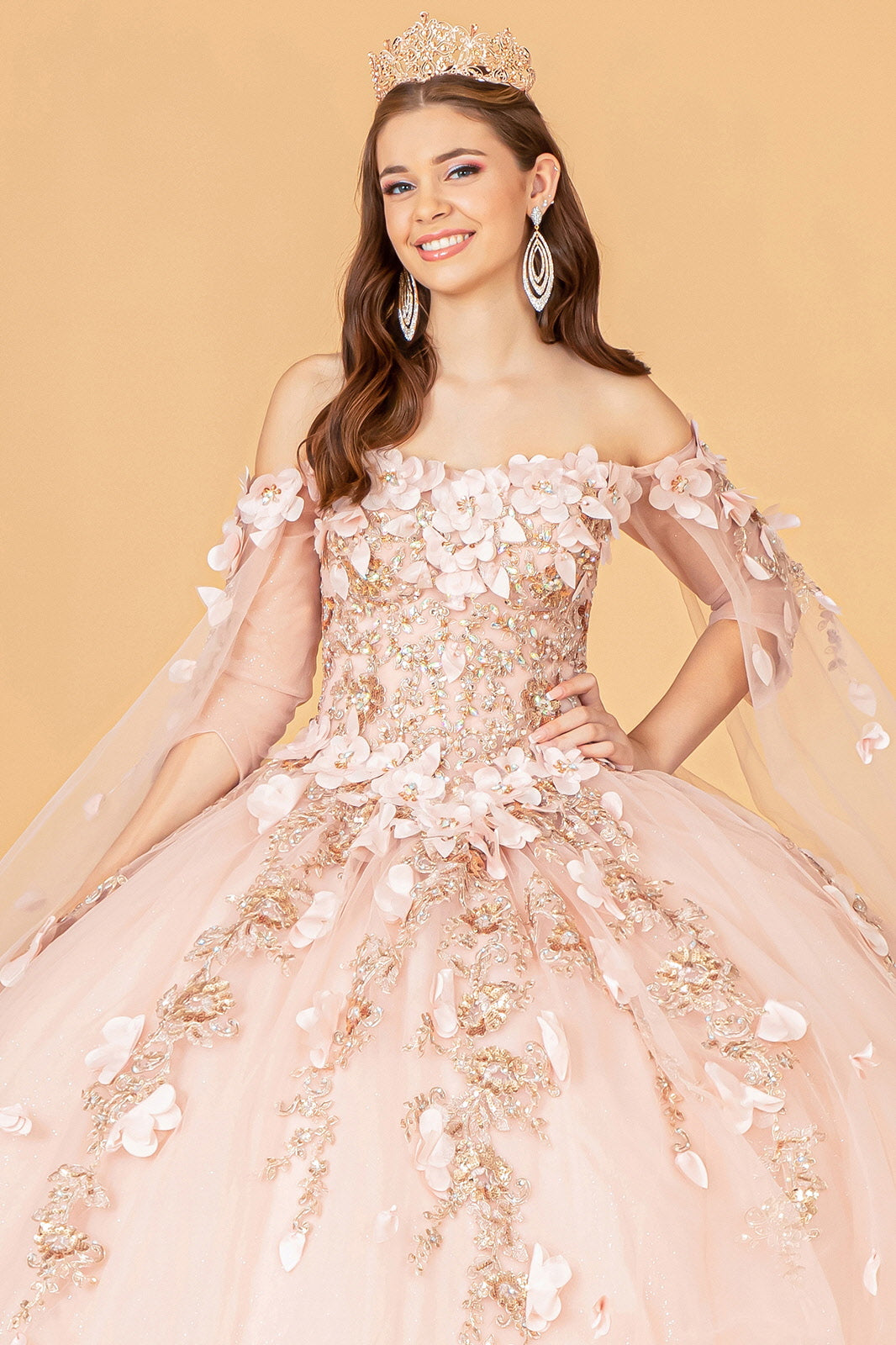 Long Off Shoulder Quinceanera Ball Gown