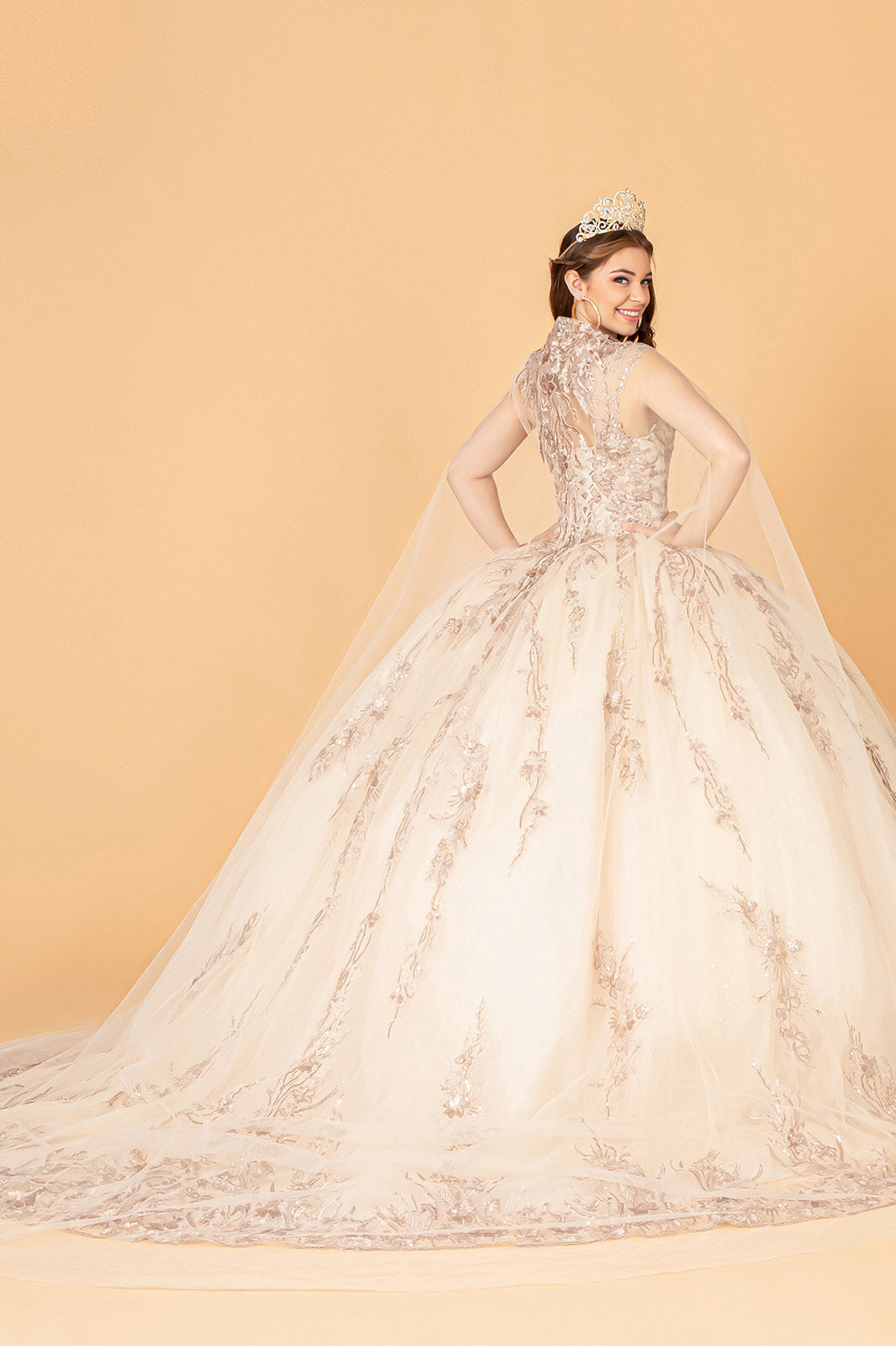 Sleeveless Long Quinceniera Dress