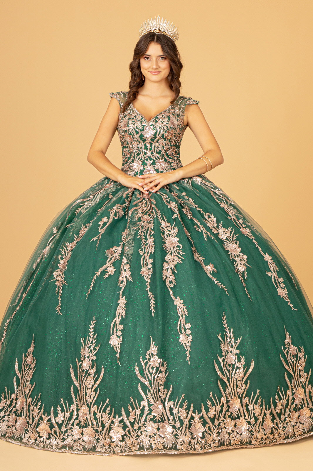 Sleeveless Long Quinceniera Dress