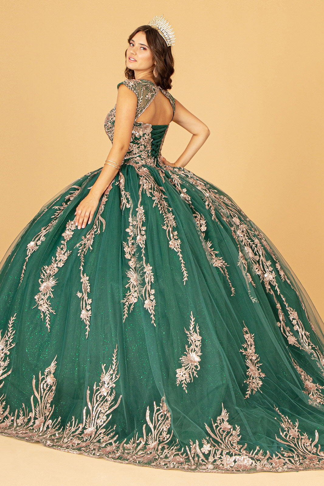 Sleeveless Long Quinceniera Dress