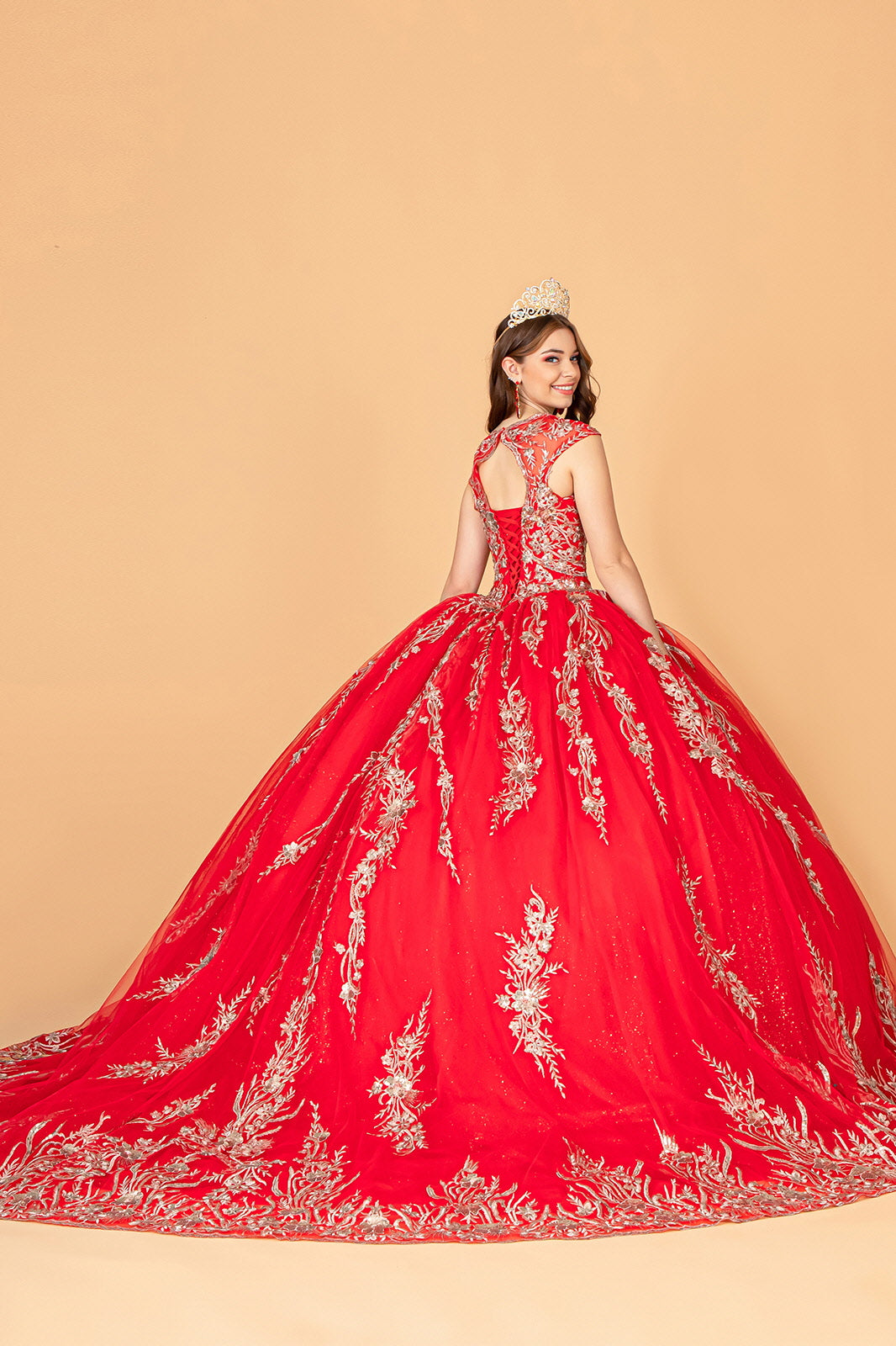 Sleeveless Long Quinceniera Dress