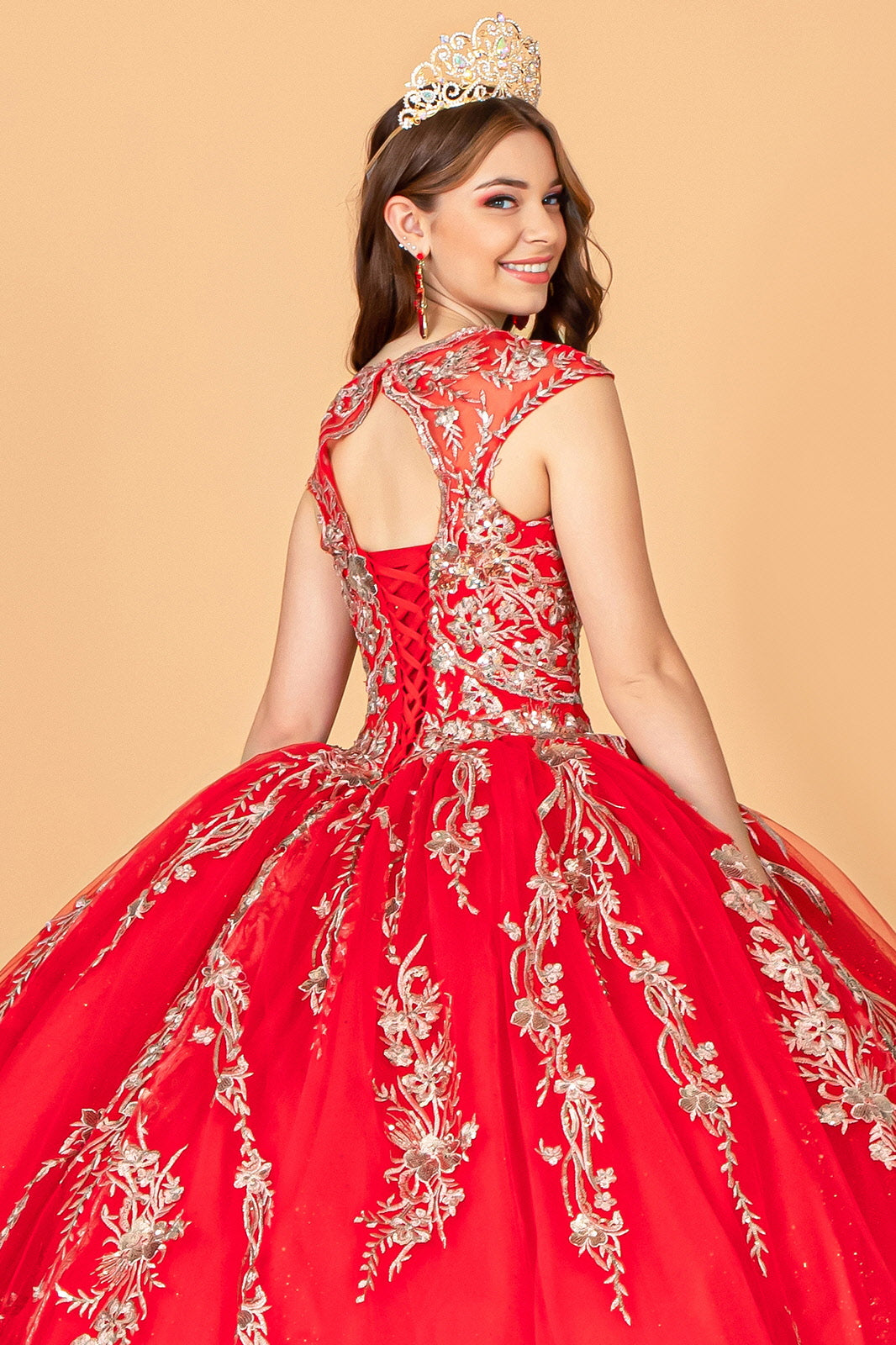 Sleeveless Long Quinceniera Dress