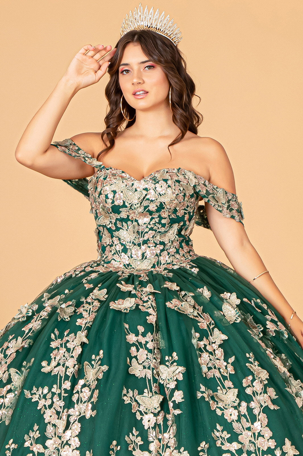 Green Off the Shoulder Sheath Long Ball Dress With Slit