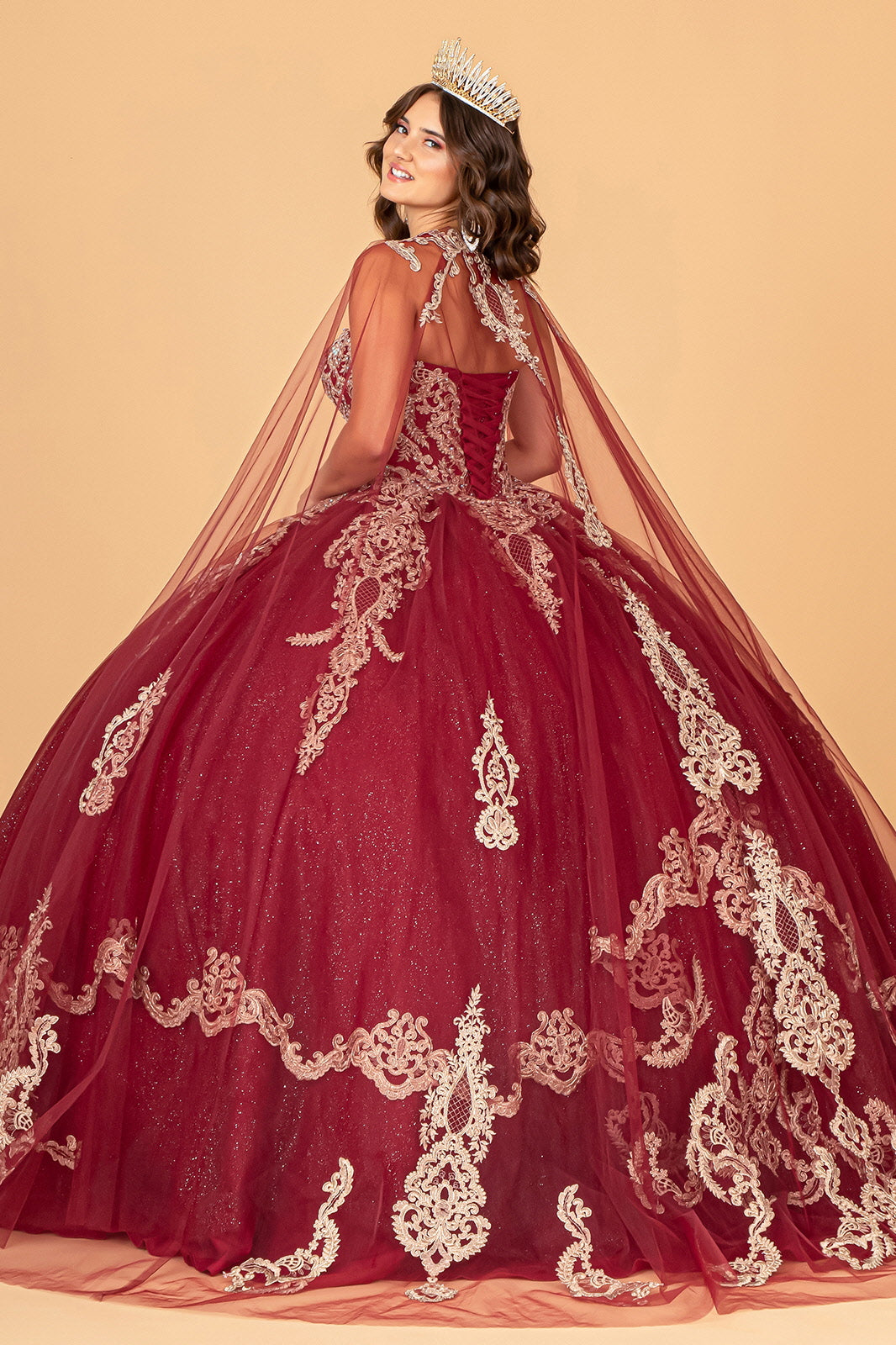 Strapless Long Sparkling Quinceniera Dress