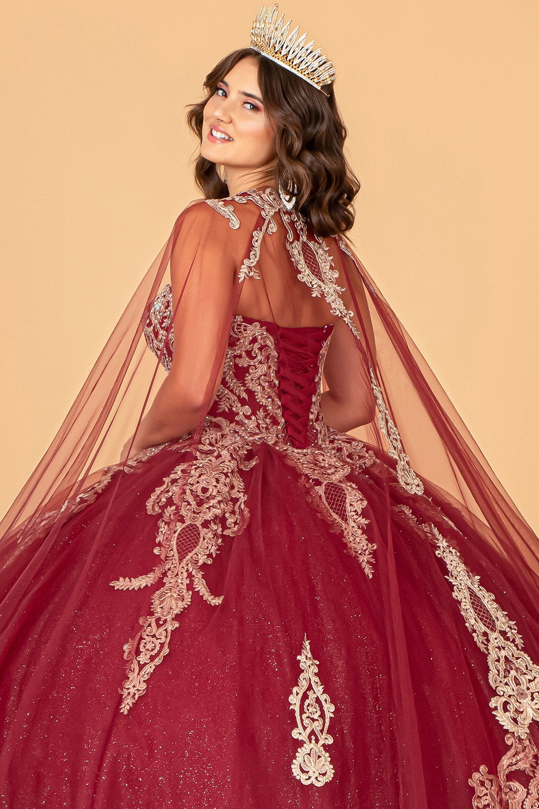 Strapless Long Sparkling Quinceniera Dress