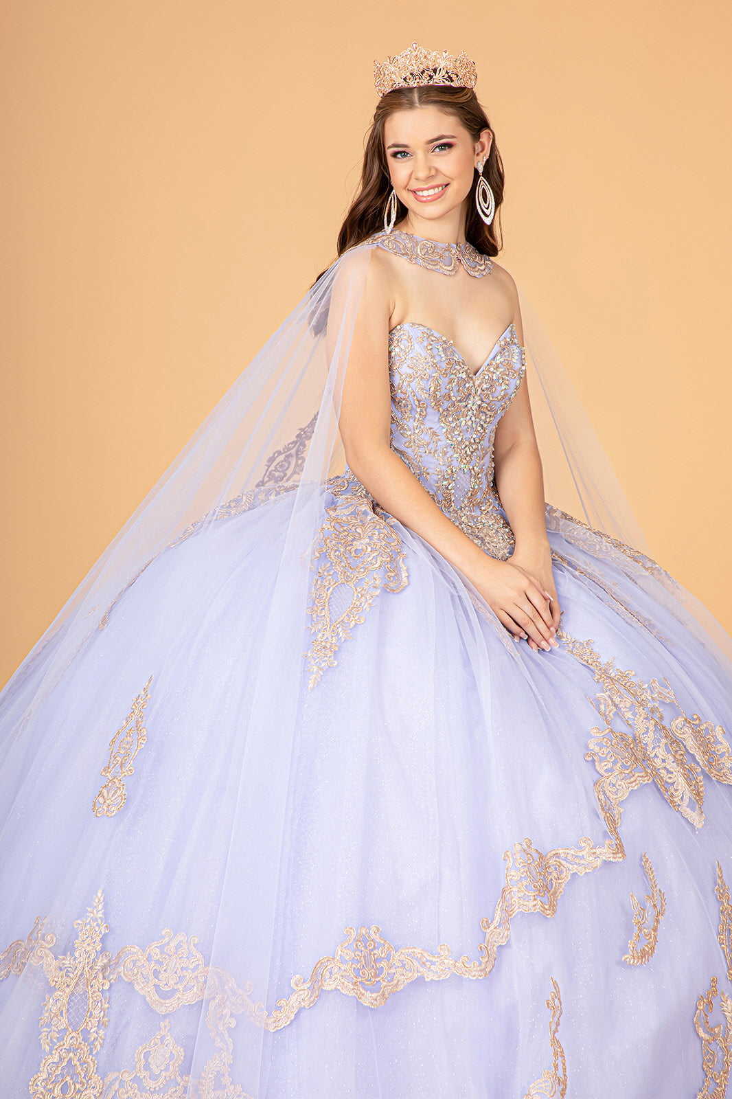 Strapless Long Sparkling Quinceniera Dress