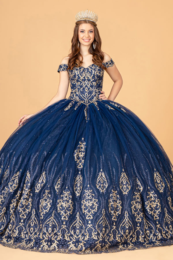 Off Shoulder Long Sweet 16 Ball Gown
