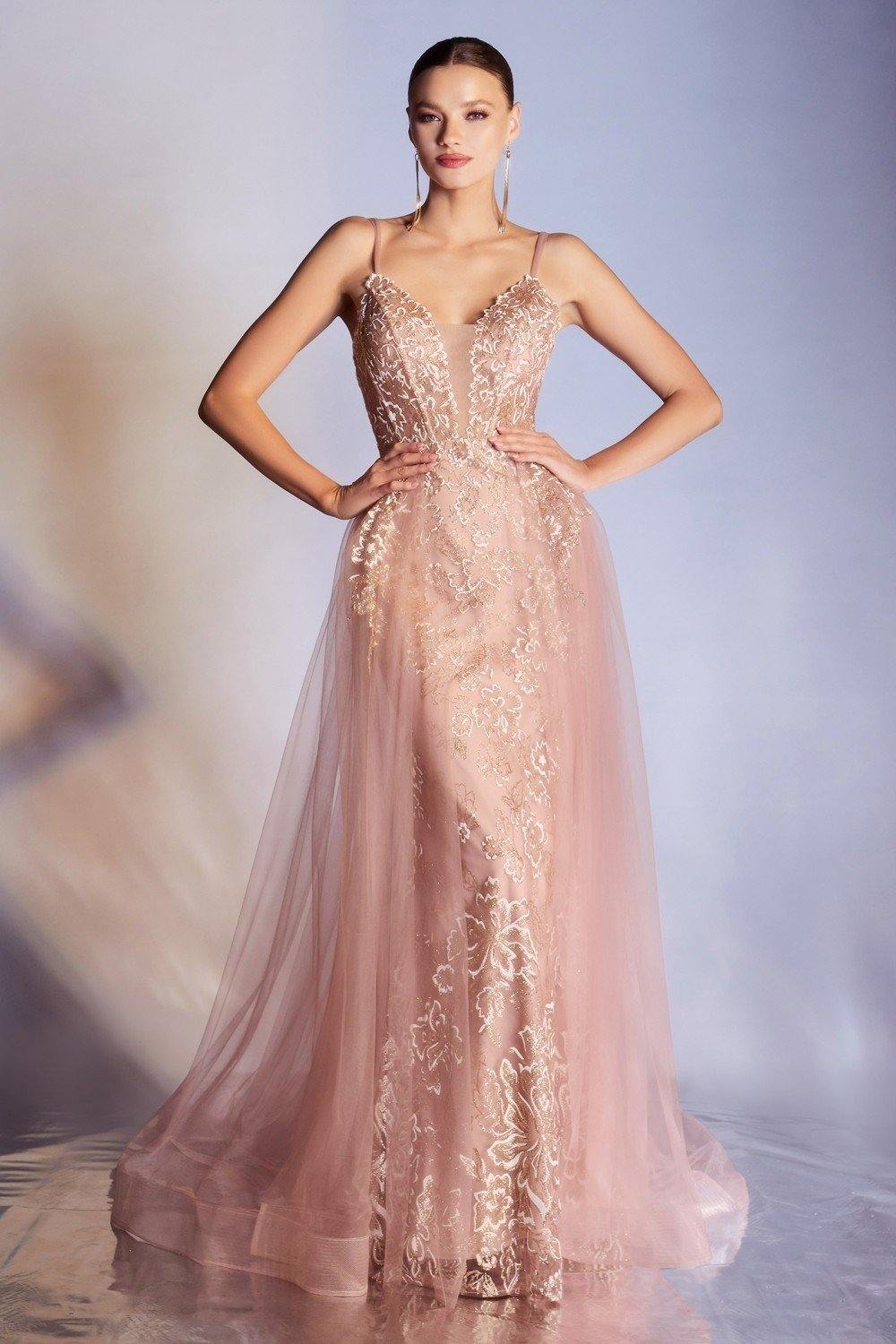 Glitter Long Prom Formal Dress - The Dress Outlet