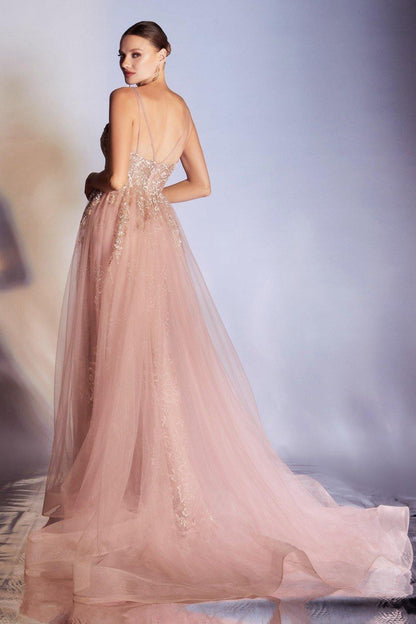Glitter Long Prom Formal Dress - The Dress Outlet