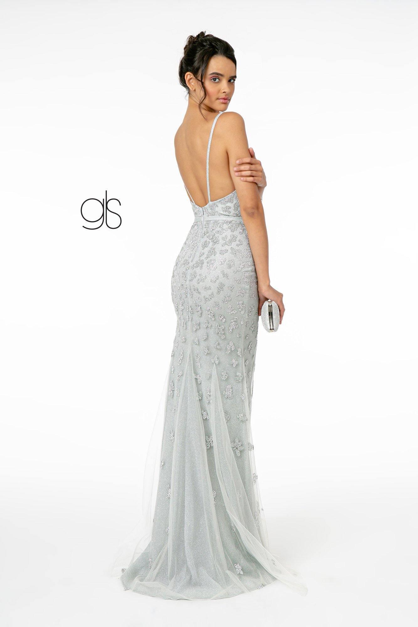 Glitter Mesh Mermaid Long Prom Dress Sale - The Dress Outlet