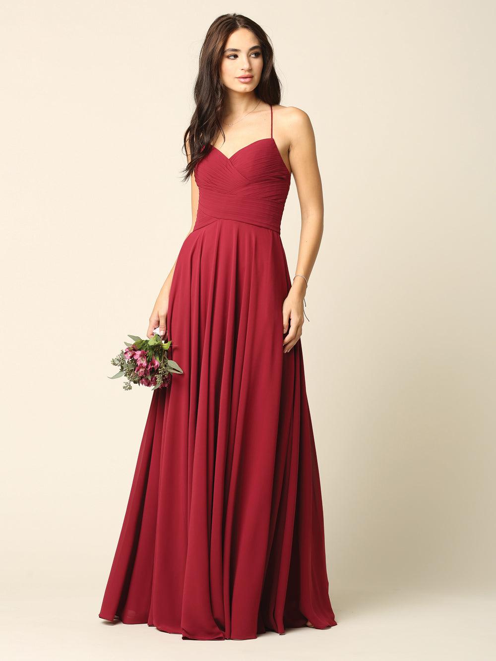 Halter Bridesmaids Long Chiffon Dress