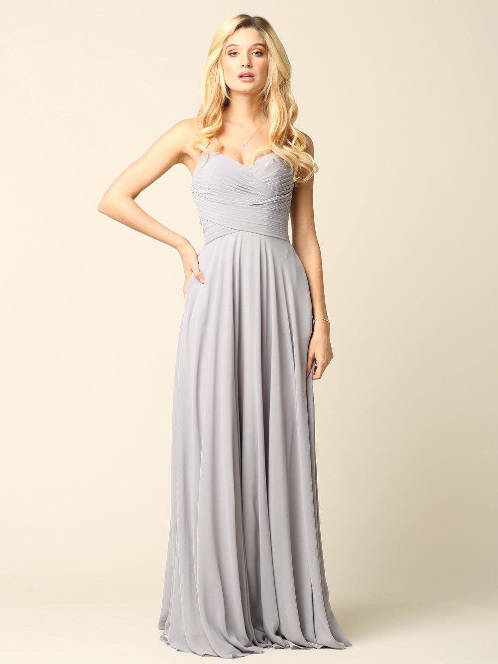 Halter Bridesmaids Long Chiffon Dress