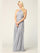 Halter Long Bridesmaid Dress Silver