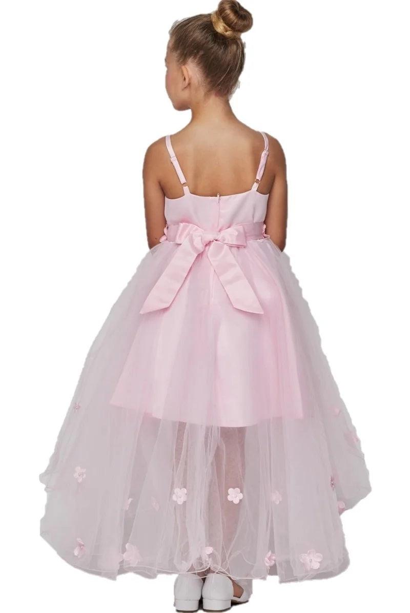 High Low Spaghetti Strap Flower Dress